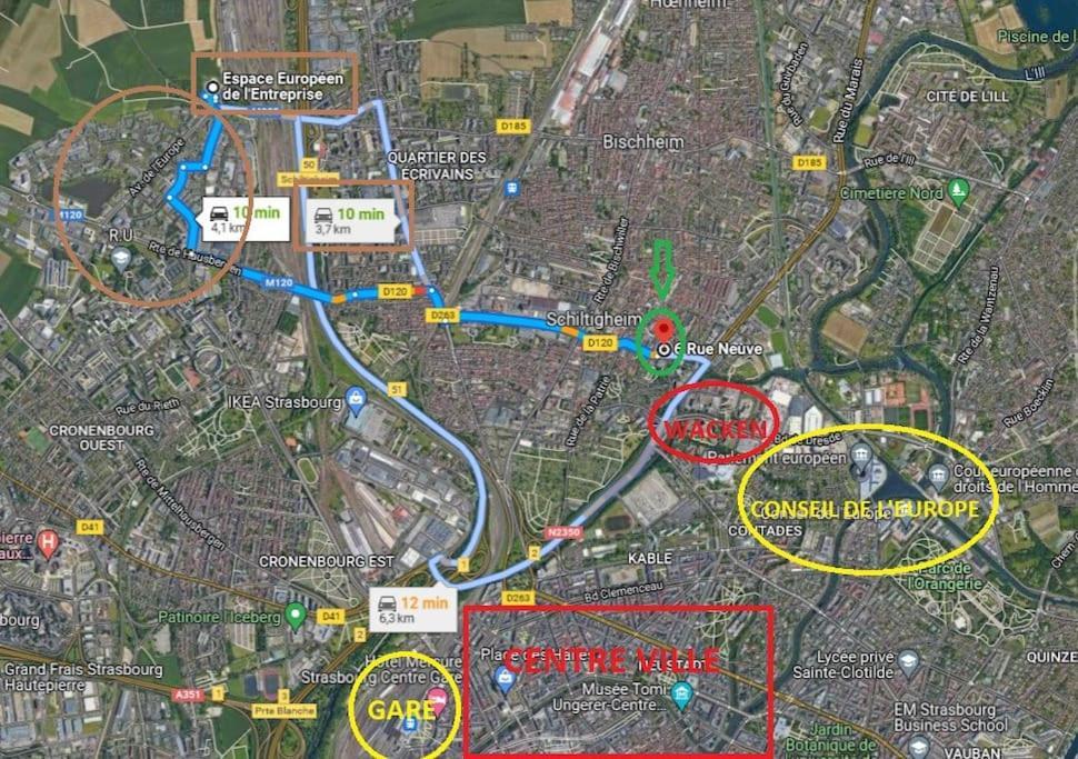 T2 - Tram Direct Strasbourg Centre Ville En 11 Min - Parking Gratuit Schiltigheim Exterior foto